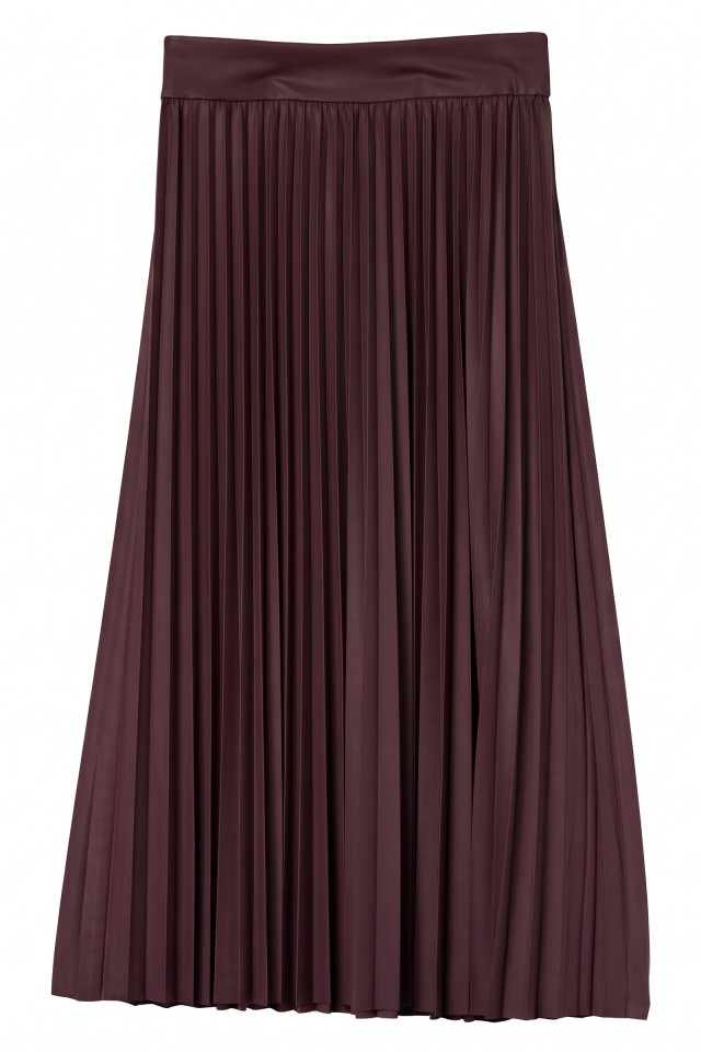 Burgundy Pleated Midi Skirt Burgundy Pleated Midi Skirt