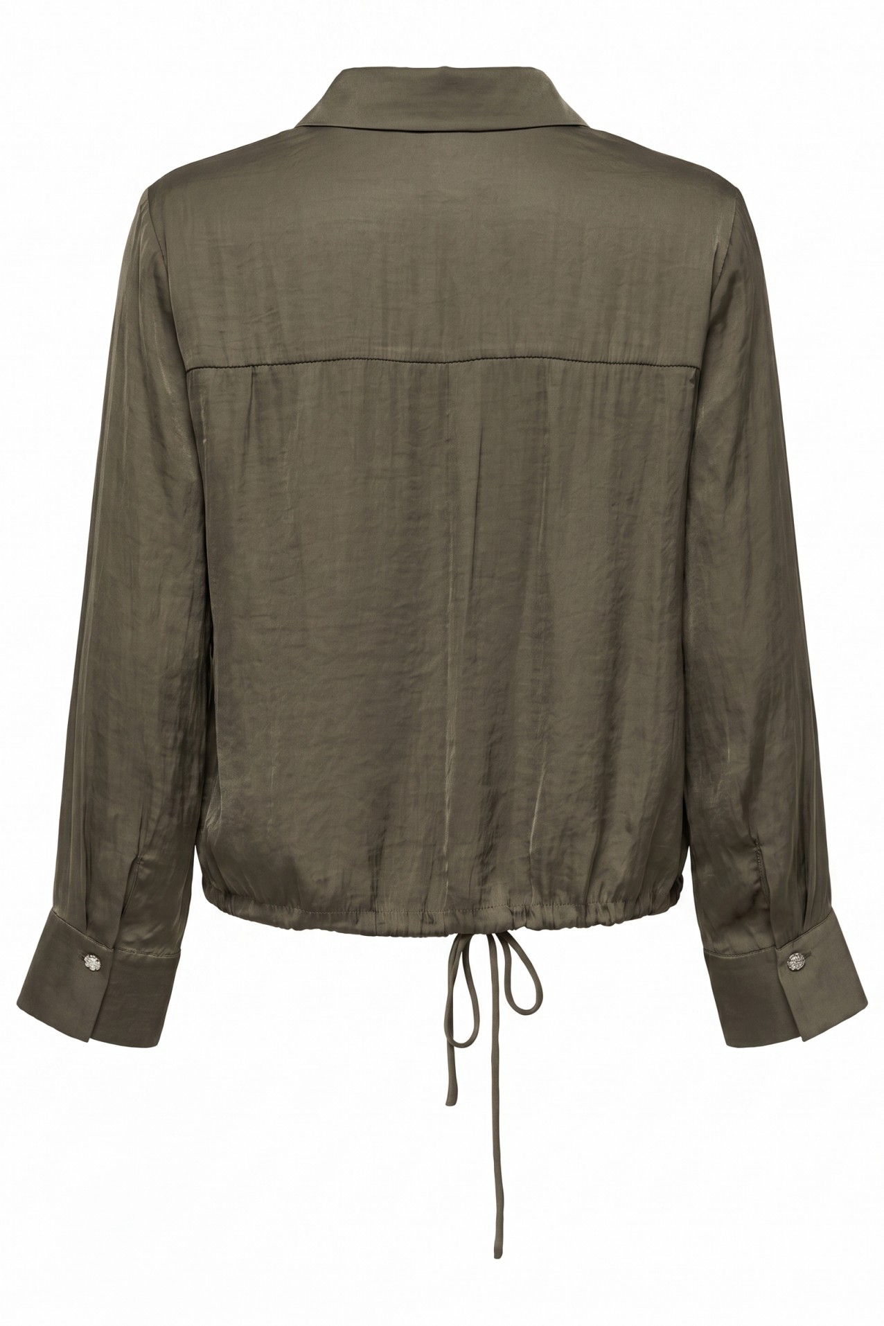 Olive Drawstring Hem Shirt
