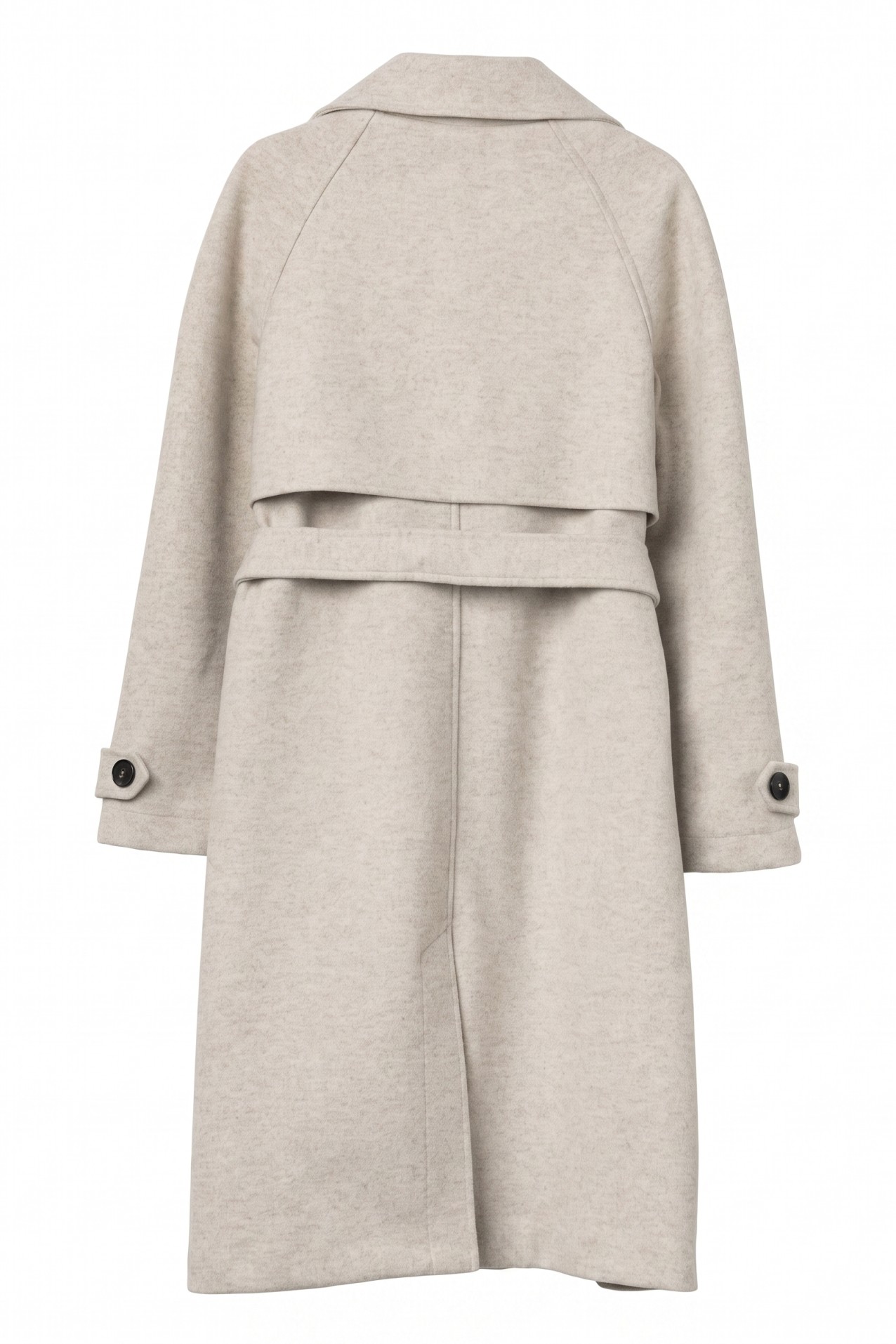 Long Beige Belted Coat