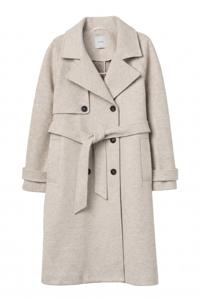 Long Beige Belted Coat Long Beige Belted Coat
