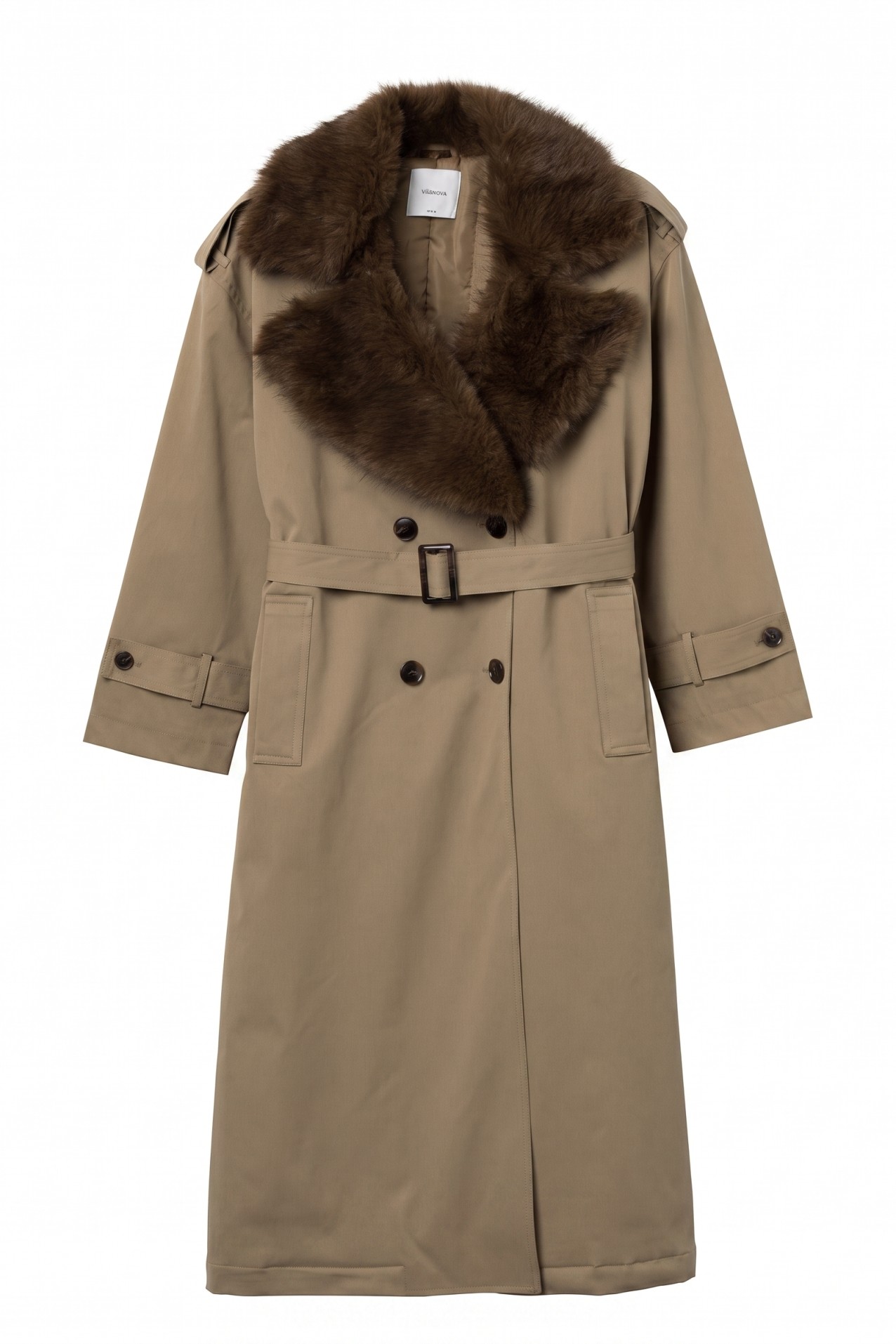 Relaxed Beige Long Coat
