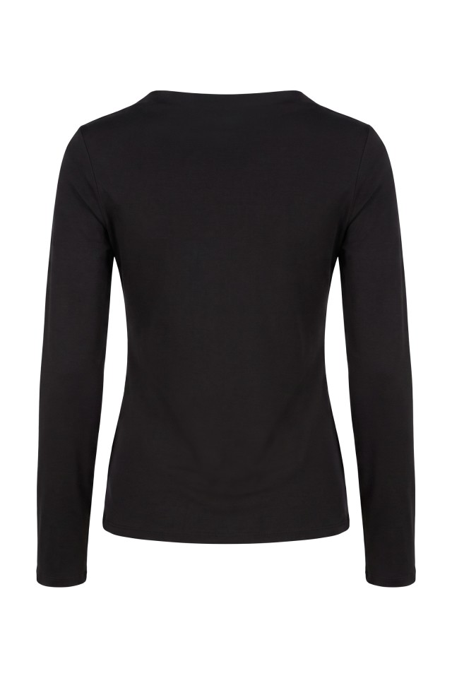 Black Ruched Long-Sleeve T-Shirt Black Ruched Long-Sleeve T-Shirt