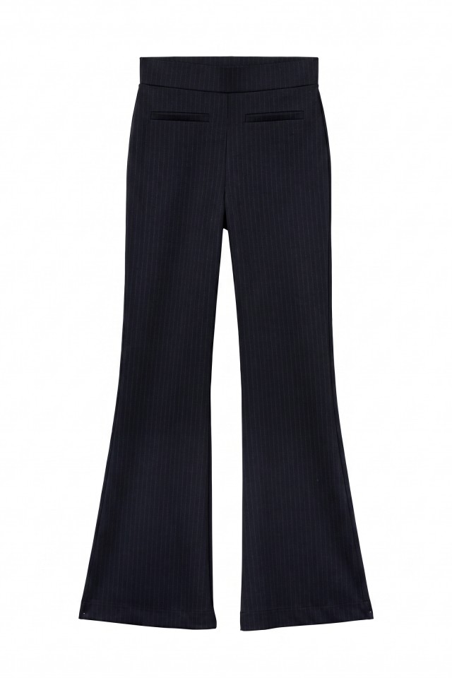 High-Waisted Pinstripe Flare Trousers High-Waisted Pinstripe Flare Trousers