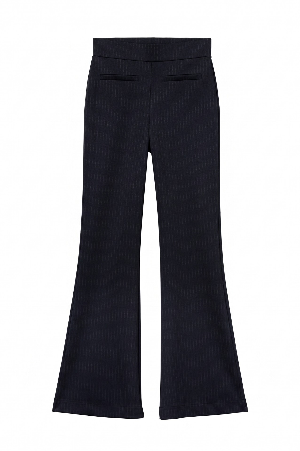 High-Waisted Pinstripe Flare Trousers