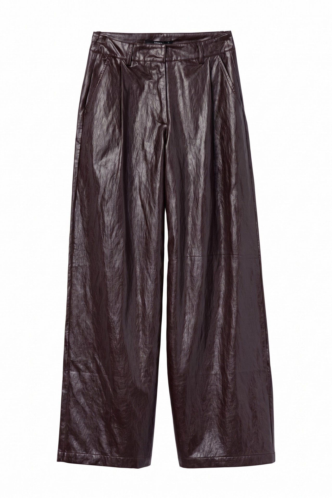 Shiny Dark Brown Palazzo Pants