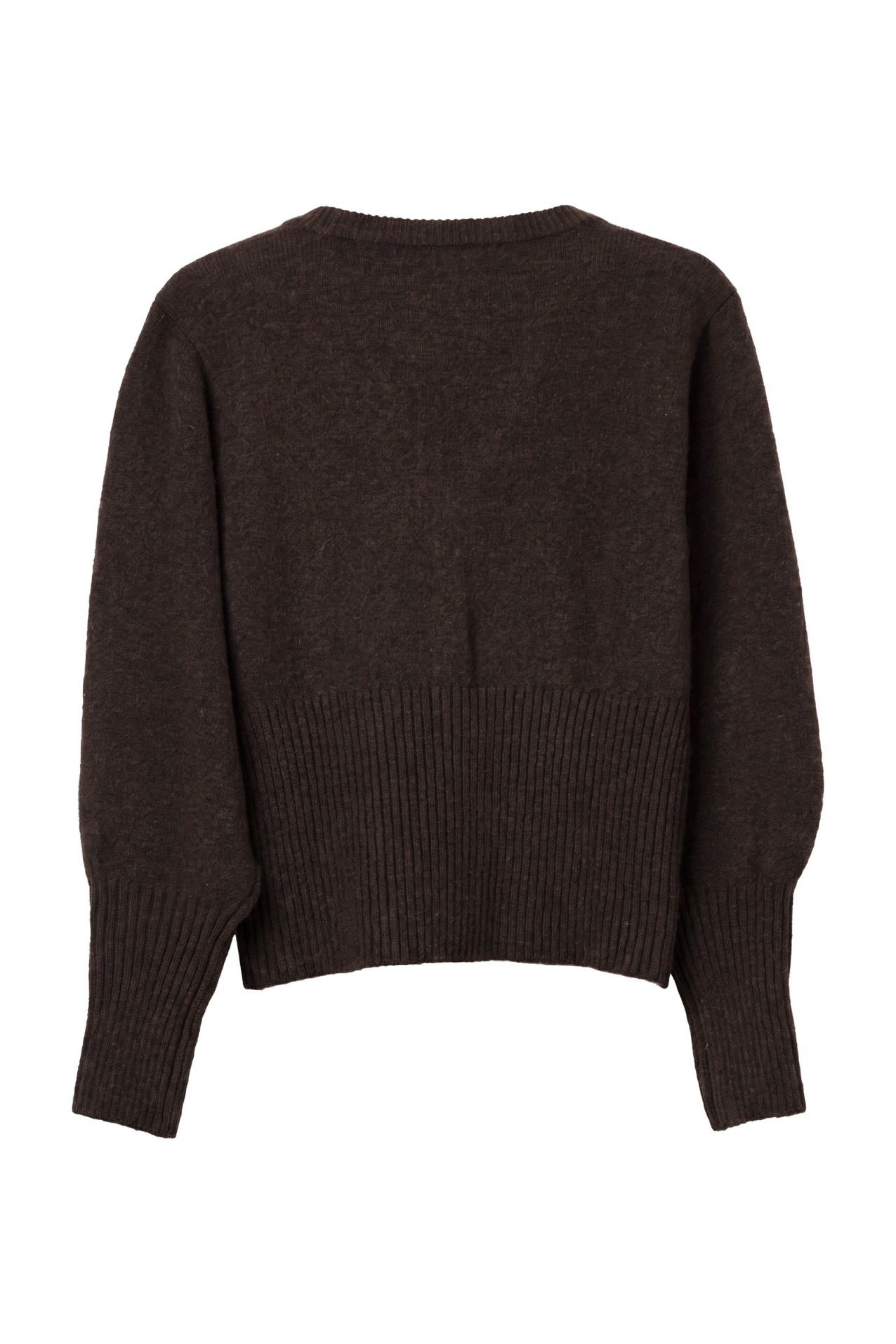 Brown V-Neck Knit Cardigan