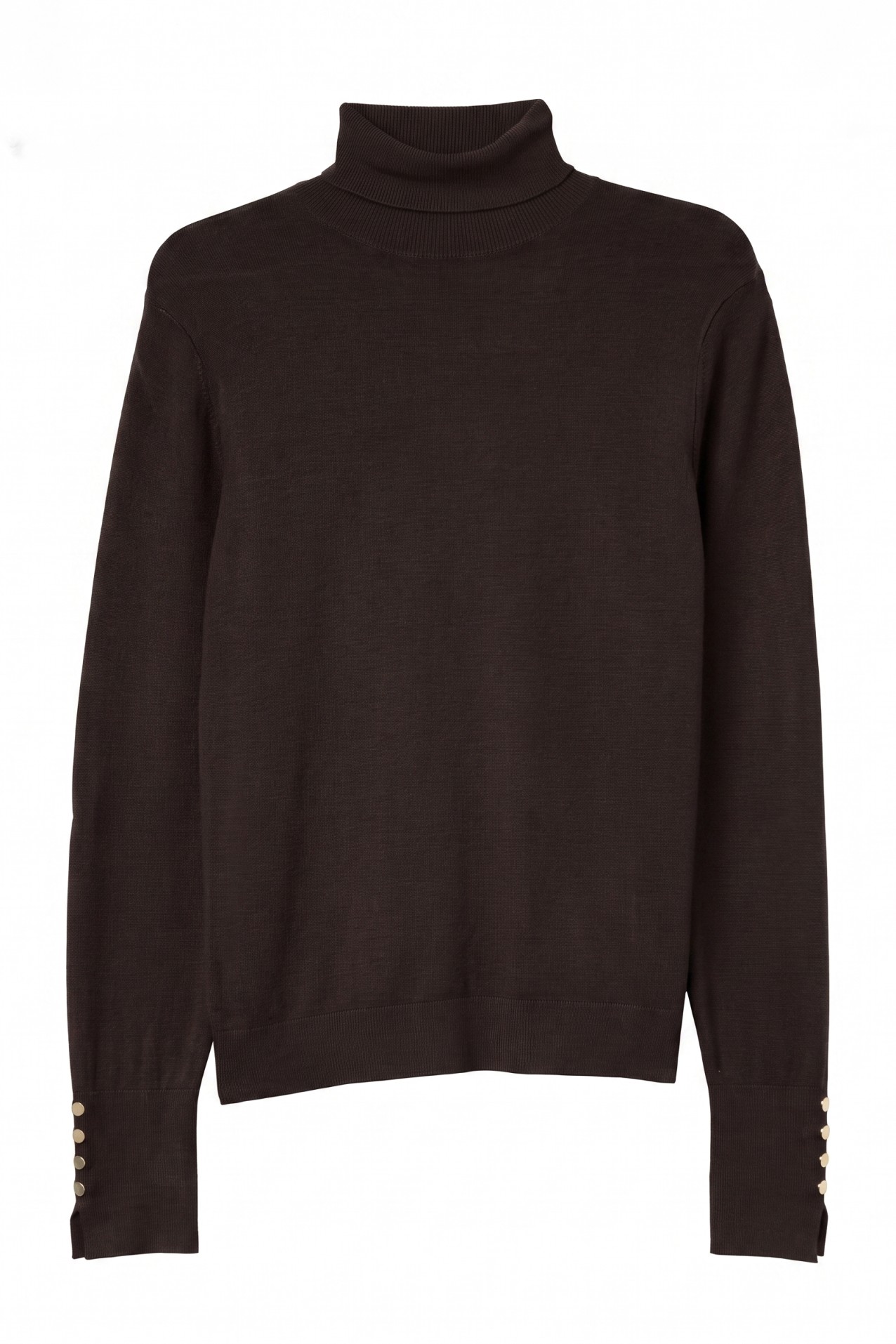 Dark Brown Slim Knit Sweater