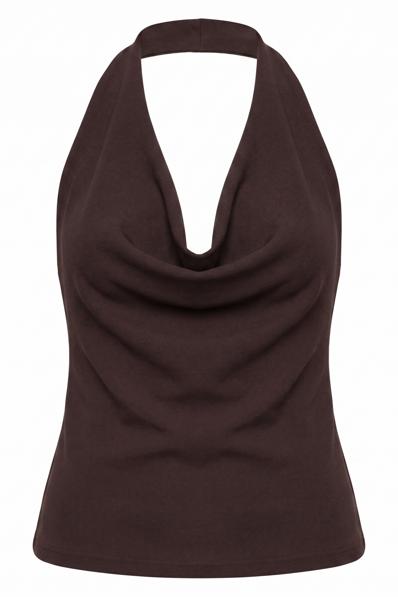 Brown Slim Halter T-shirt