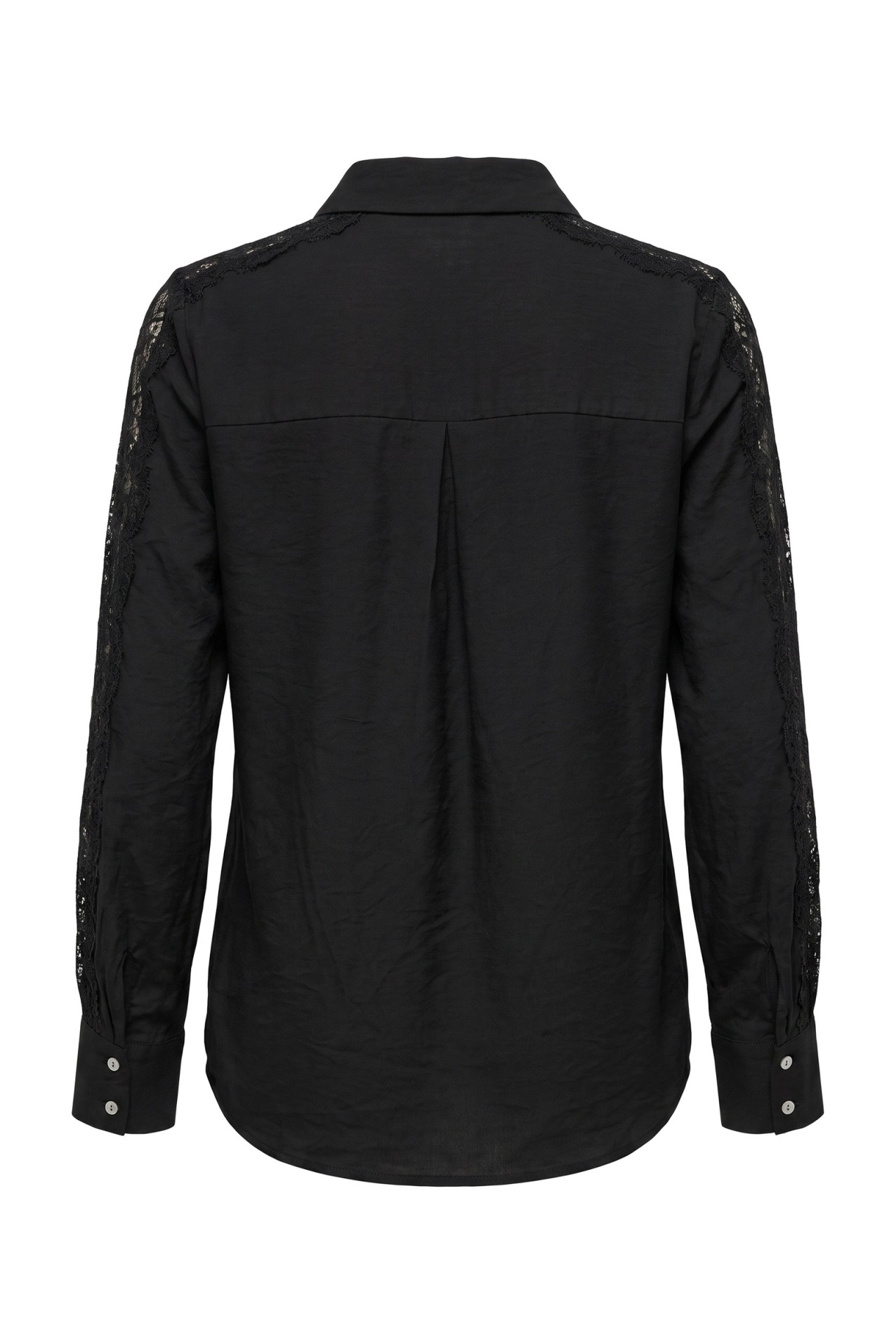 Black Long-Sleeve Lace Shirt