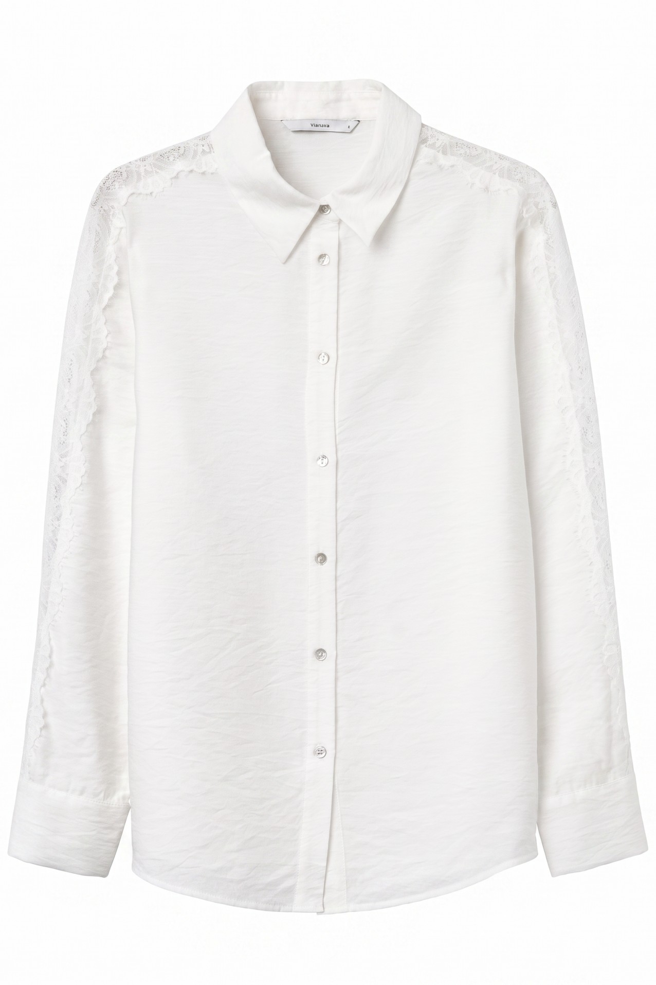 Regular Lace-Sleeve Shirt