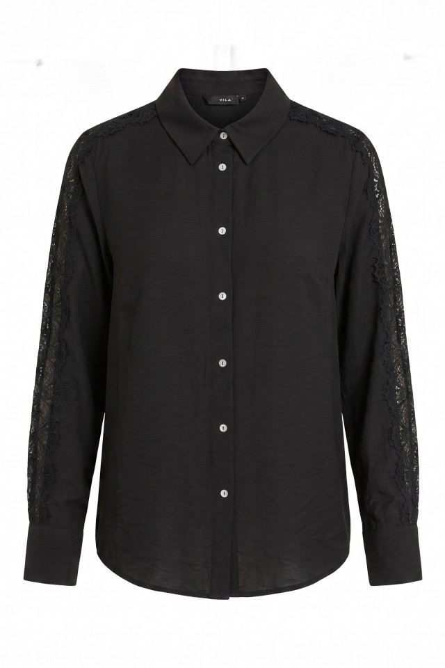 Black Long-Sleeve Lace Shirt Black Long-Sleeve Lace Shirt