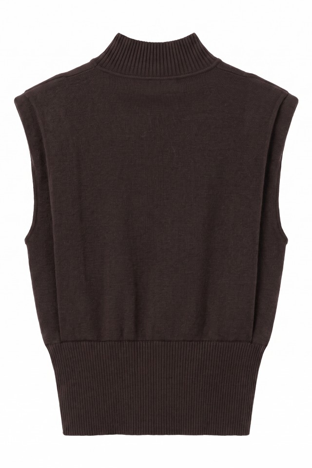 Brown Knitted Sleeveless Vest Brown Knitted Sleeveless Vest