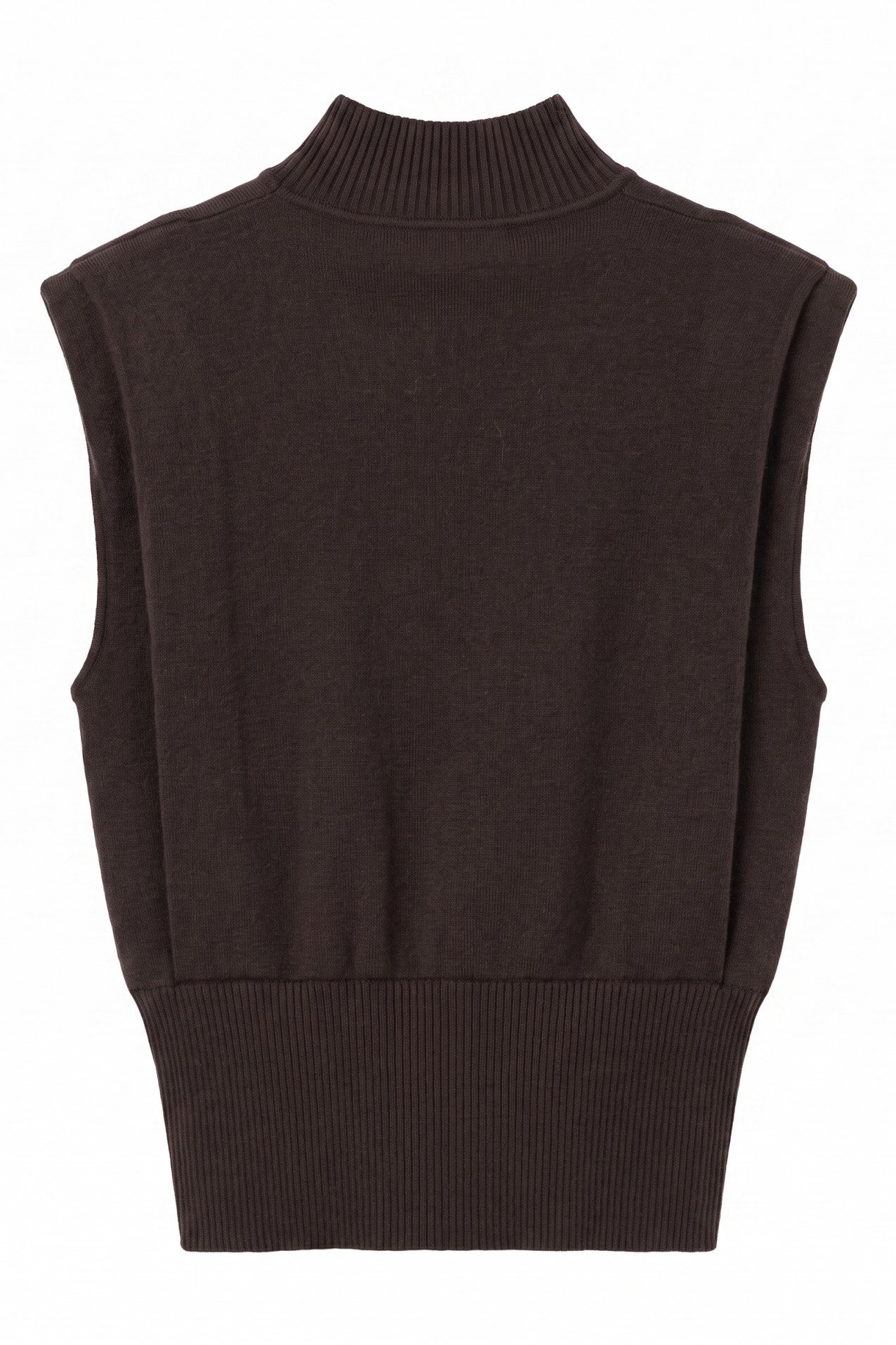 Brown Knitted Sleeveless Vest