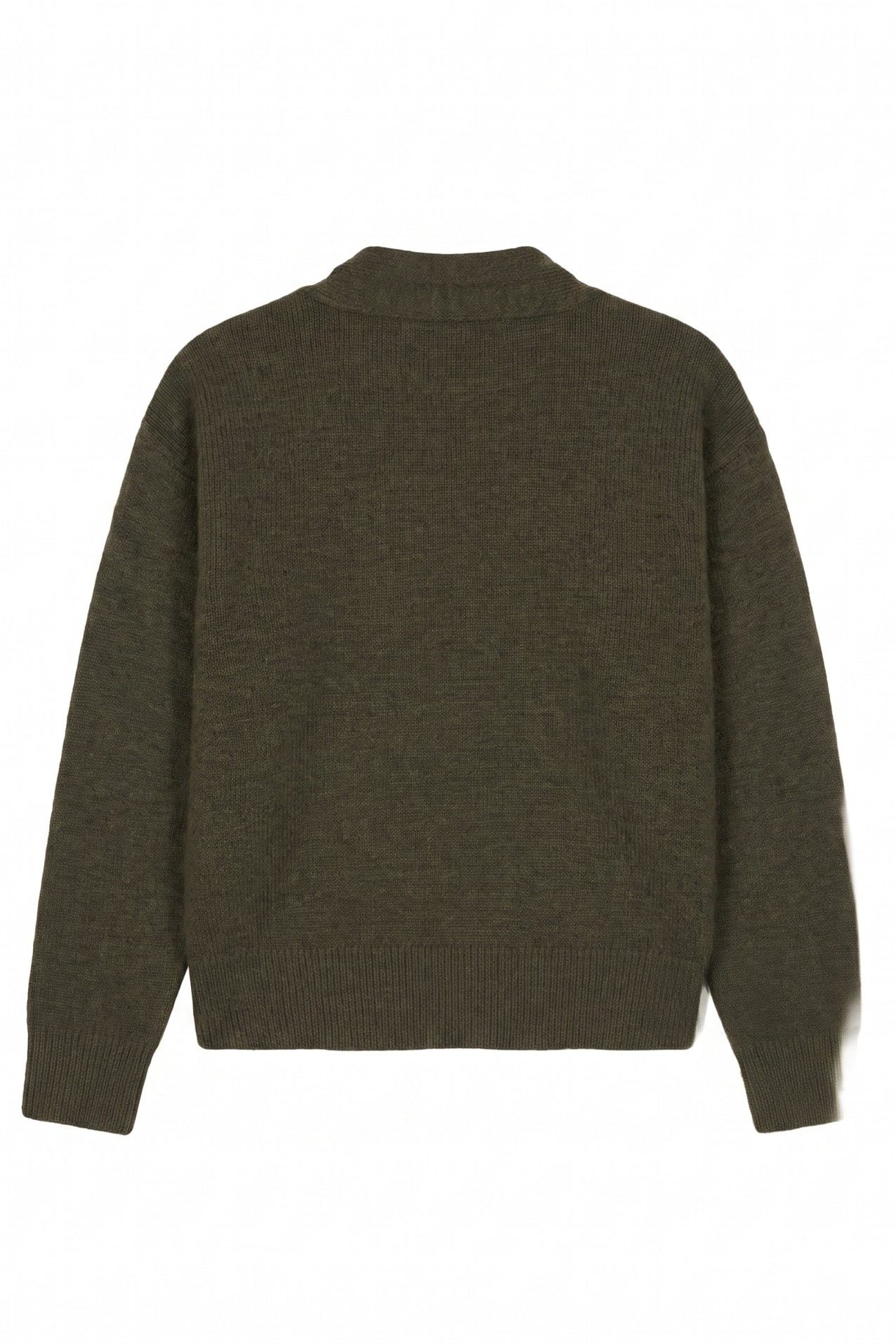 Olive Tie-Neck Knit Sweater