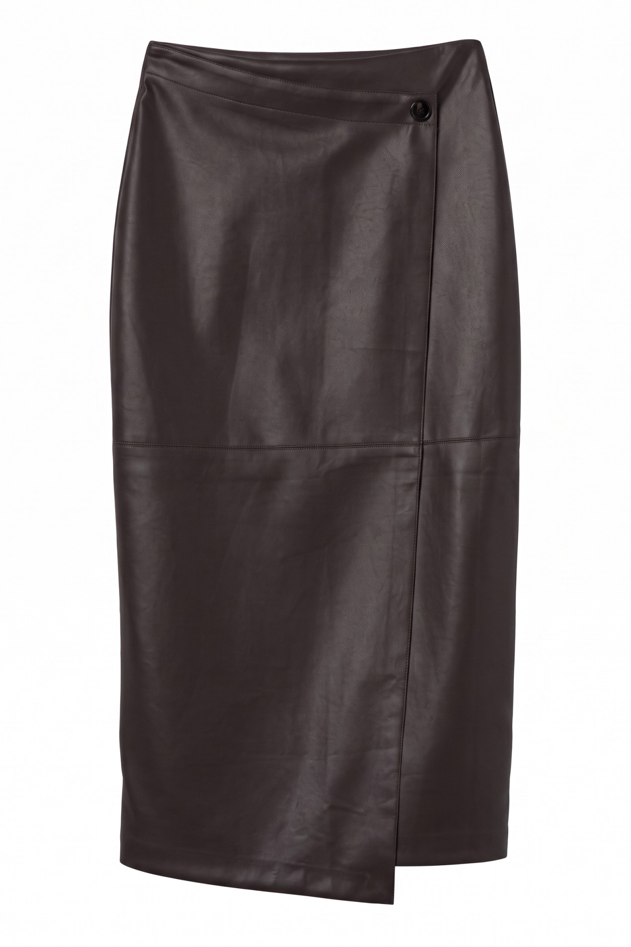 Brown Wrap Midi Skirt