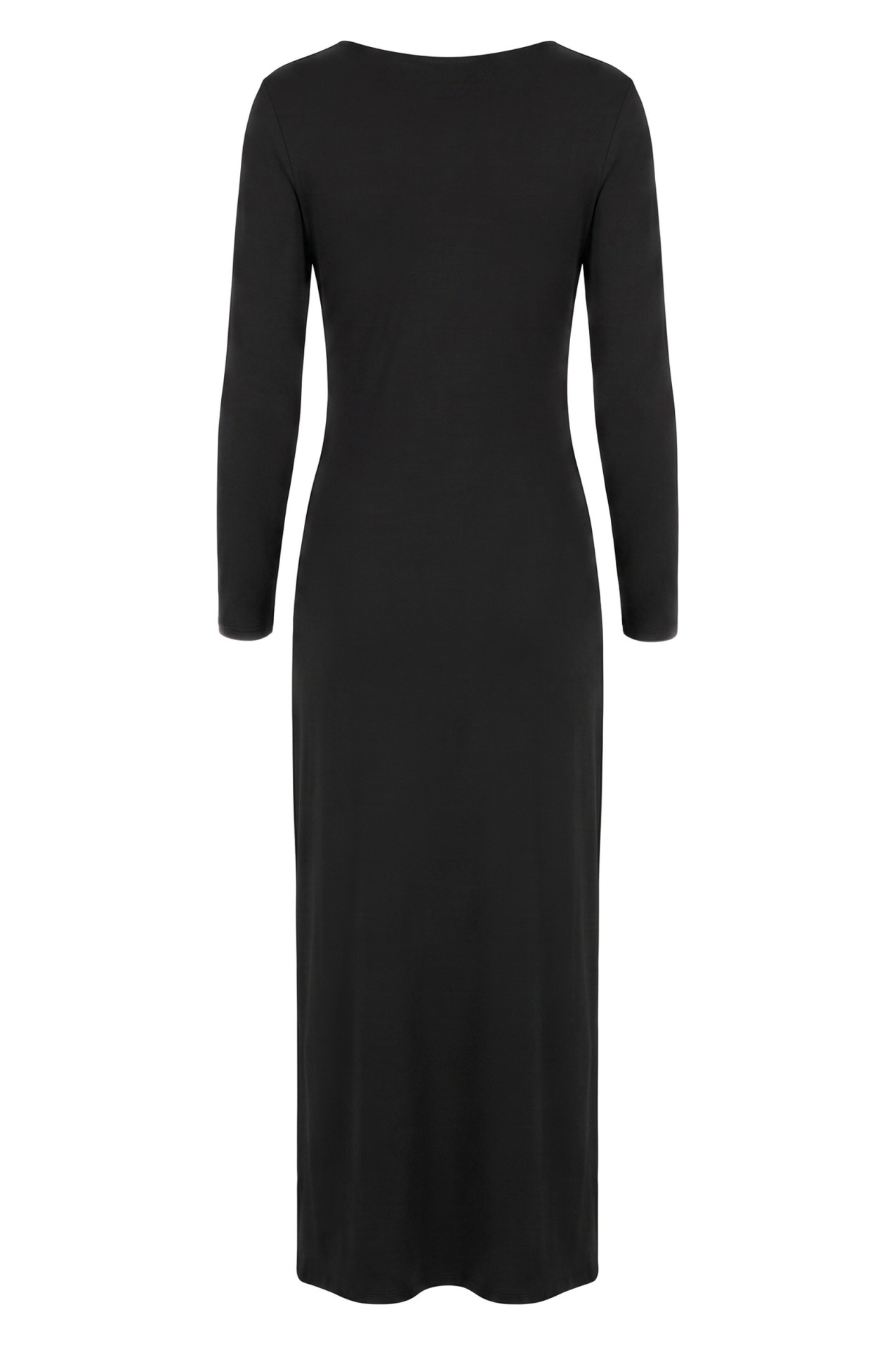 Black Draped Midi Dress