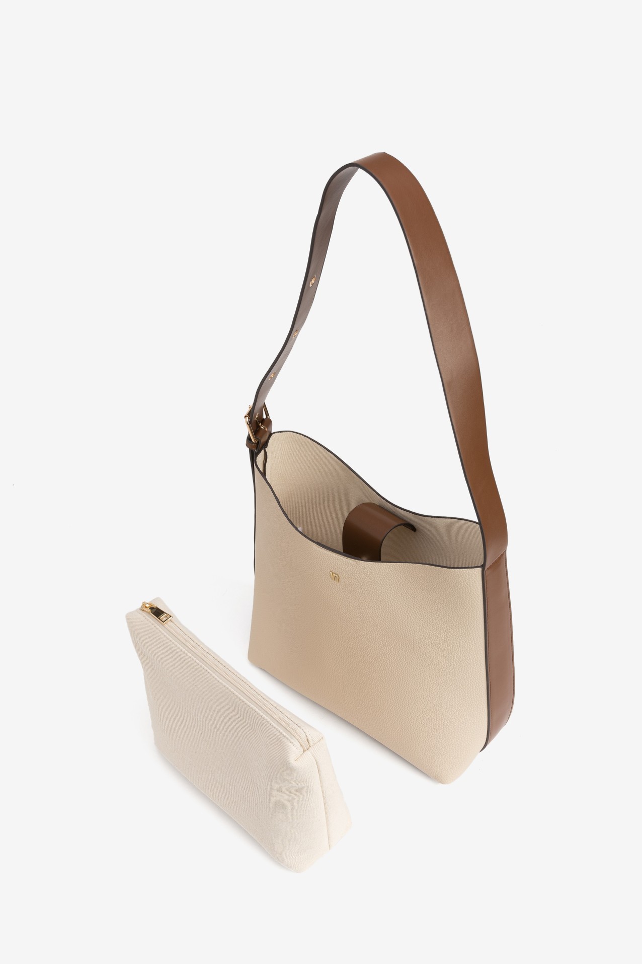 Beige Minimal Shoulder Bag