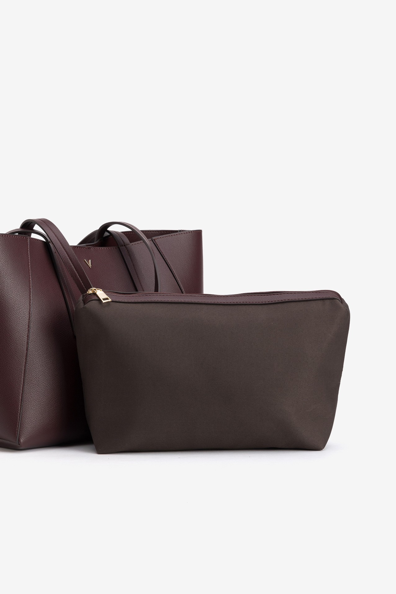 Wide Burgundy Shoulder Tote