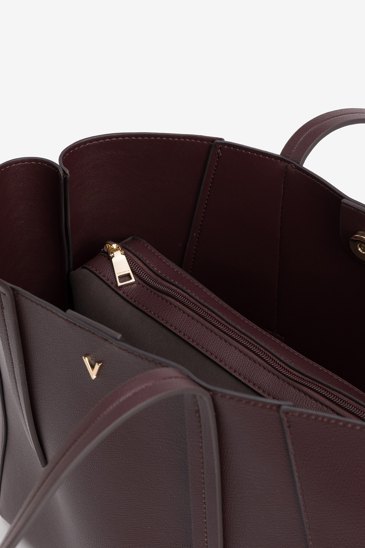 Wide Burgundy Shoulder Tote