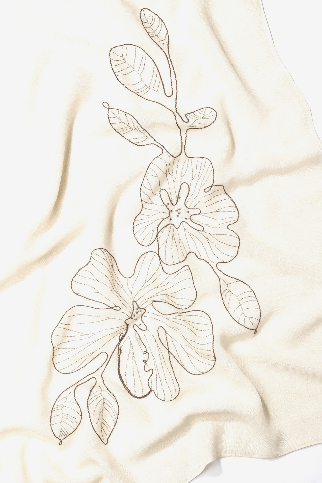 Beige Scarf Floral Detail