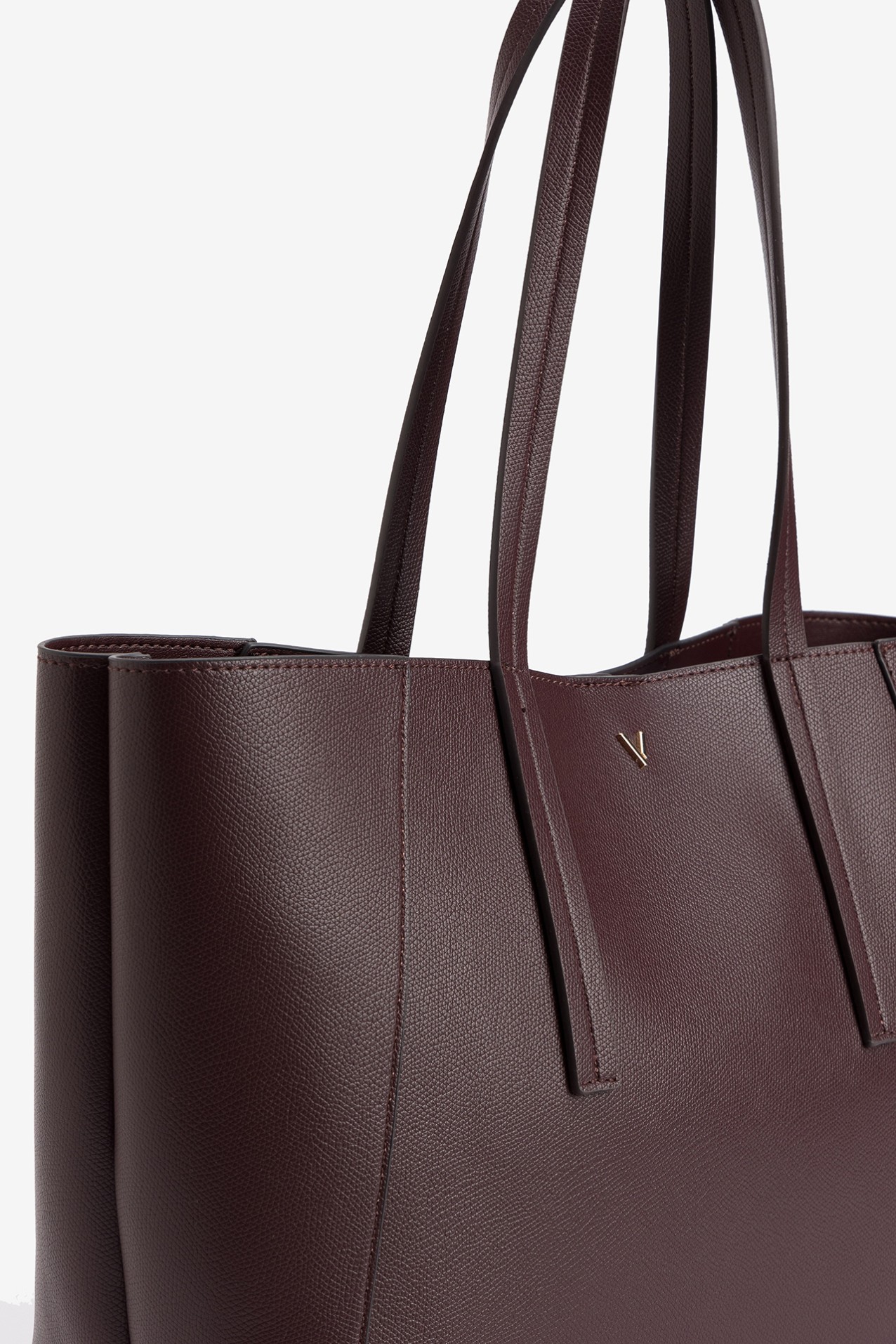 Wide Burgundy Shoulder Tote