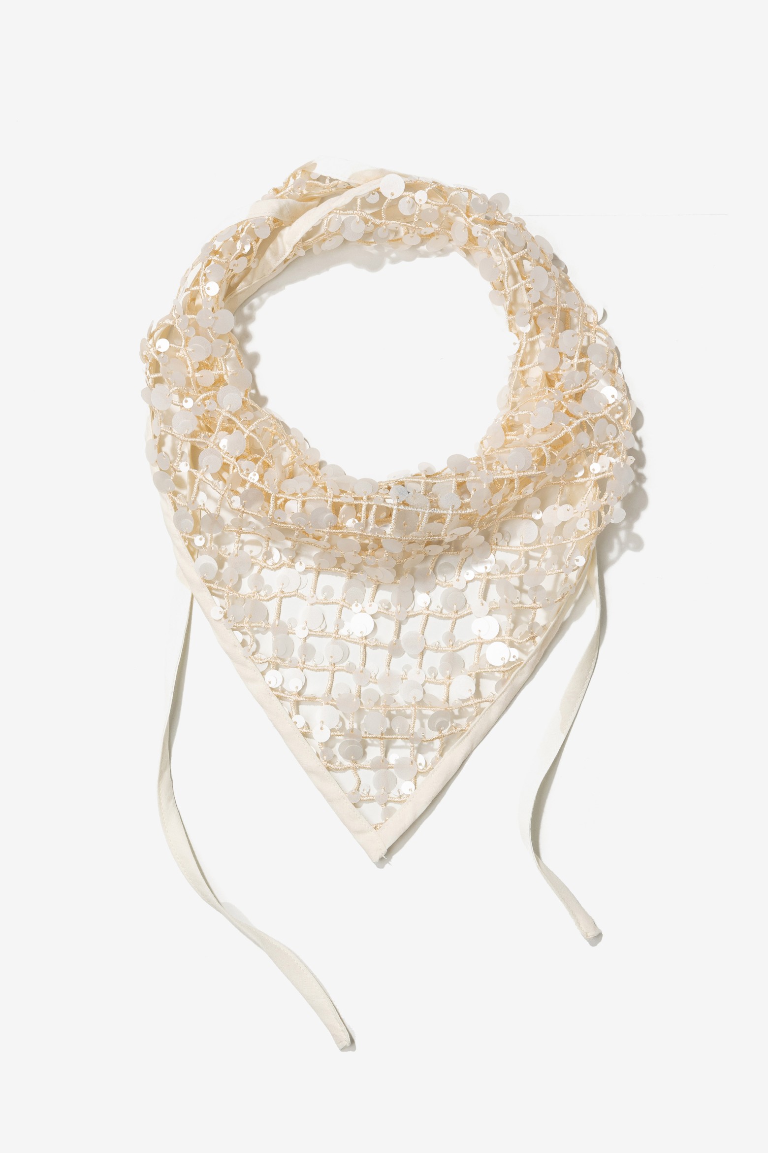Beige net effect scarf