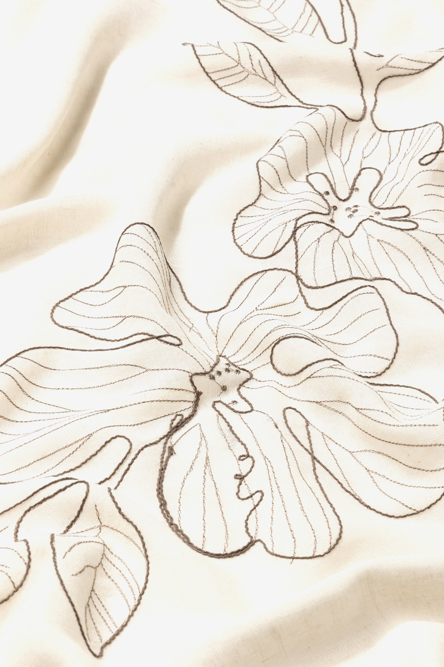 Beige Scarf Floral Detail