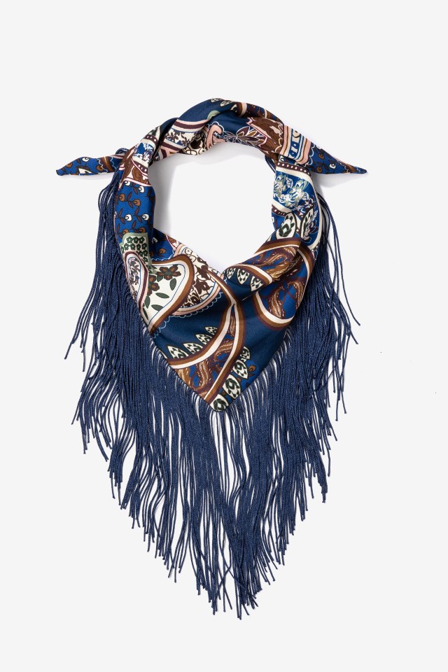 Dark Blue Paisley Bandana