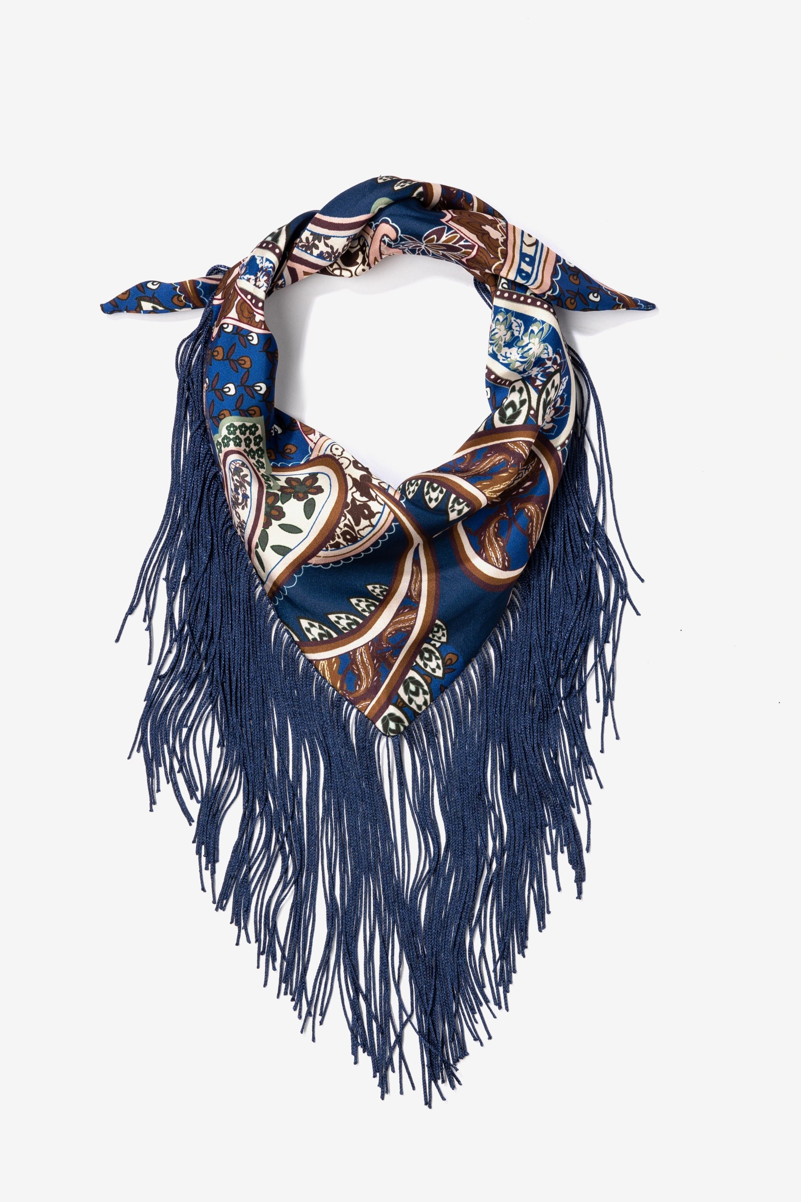 Bandana azul com franjas