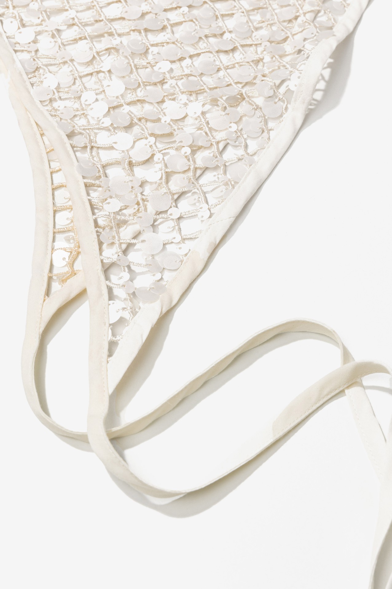Beige net effect scarf