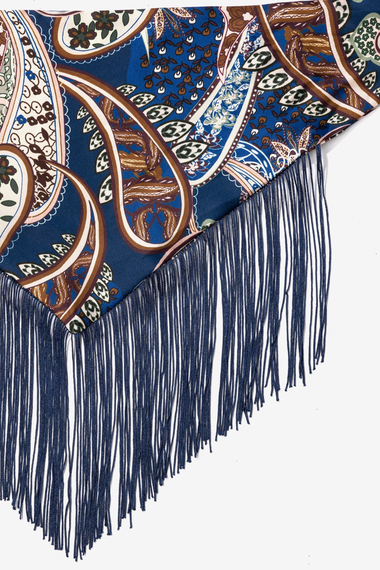 Bandana azul flecos largos