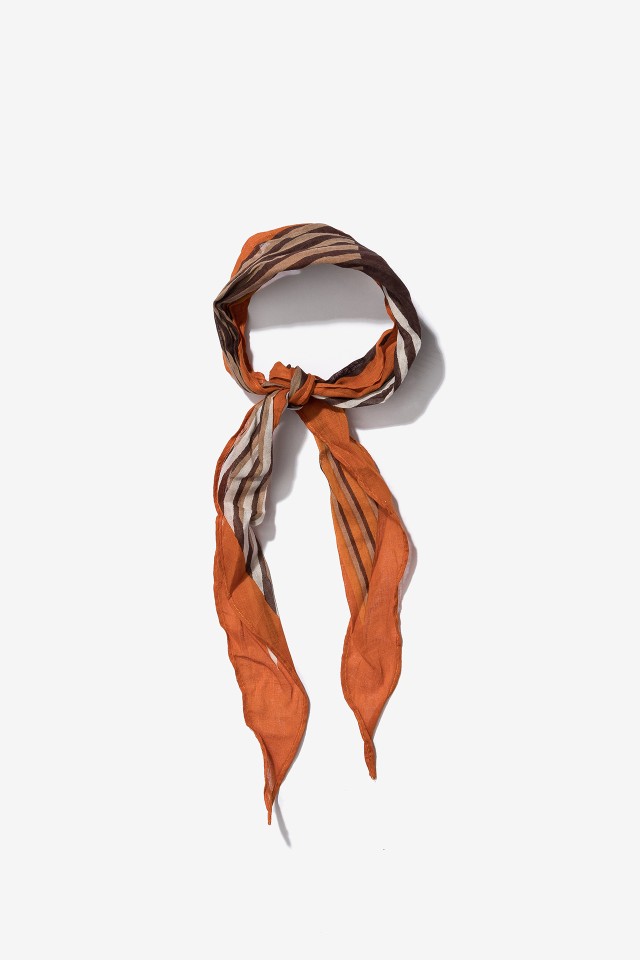 Orange Skinny Striped Bandana