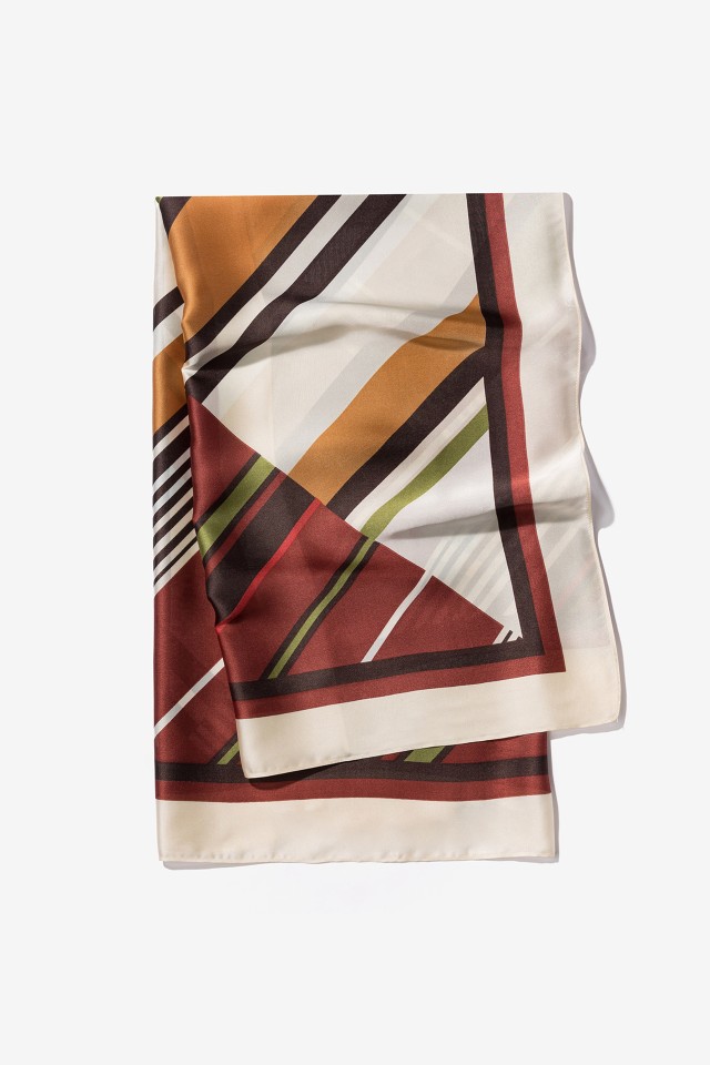 Beige Scarf With Stripes
