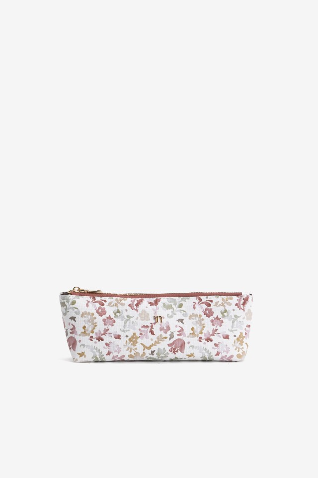 Porta-moedas floral rosa