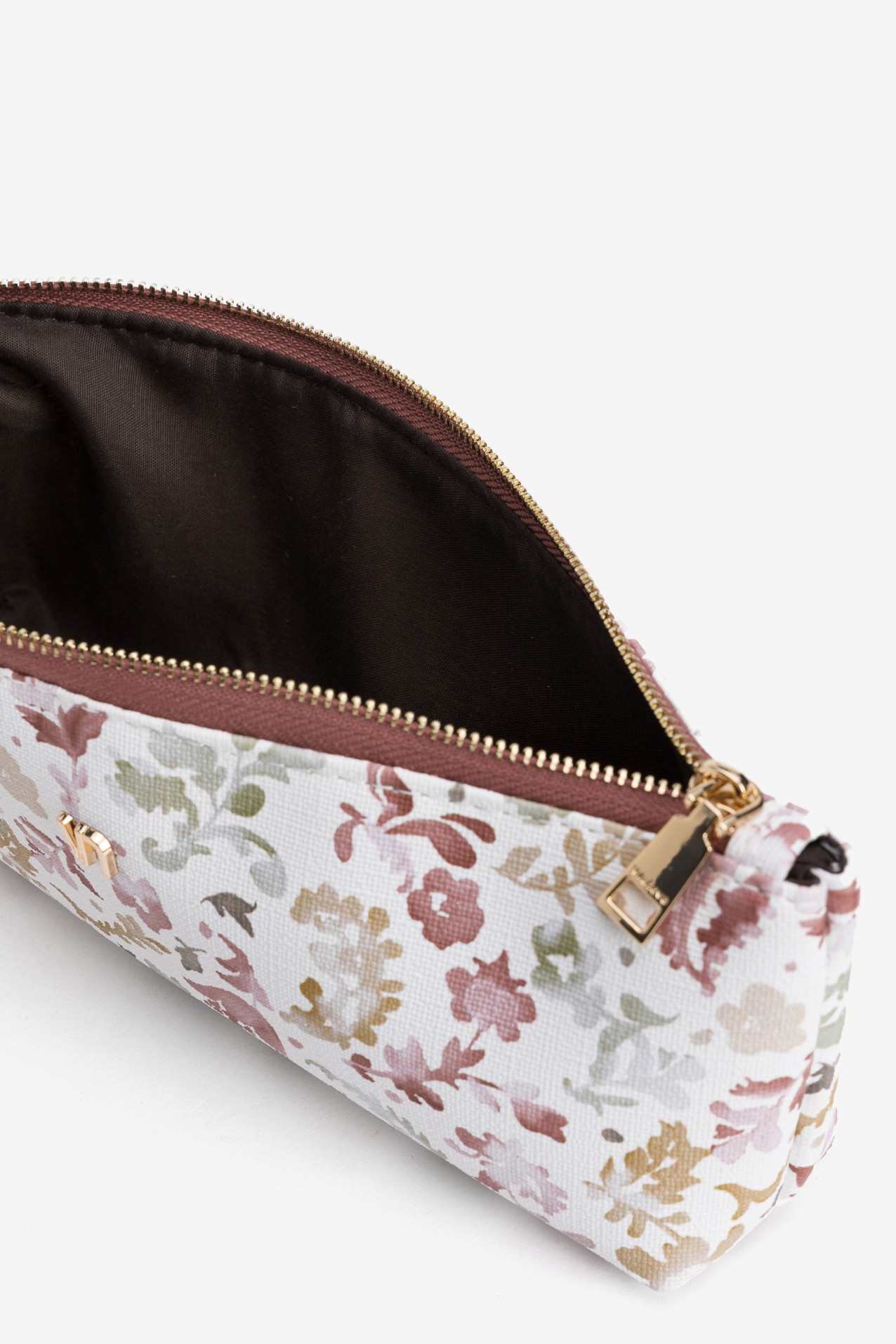 Porta-moedas floral rosa