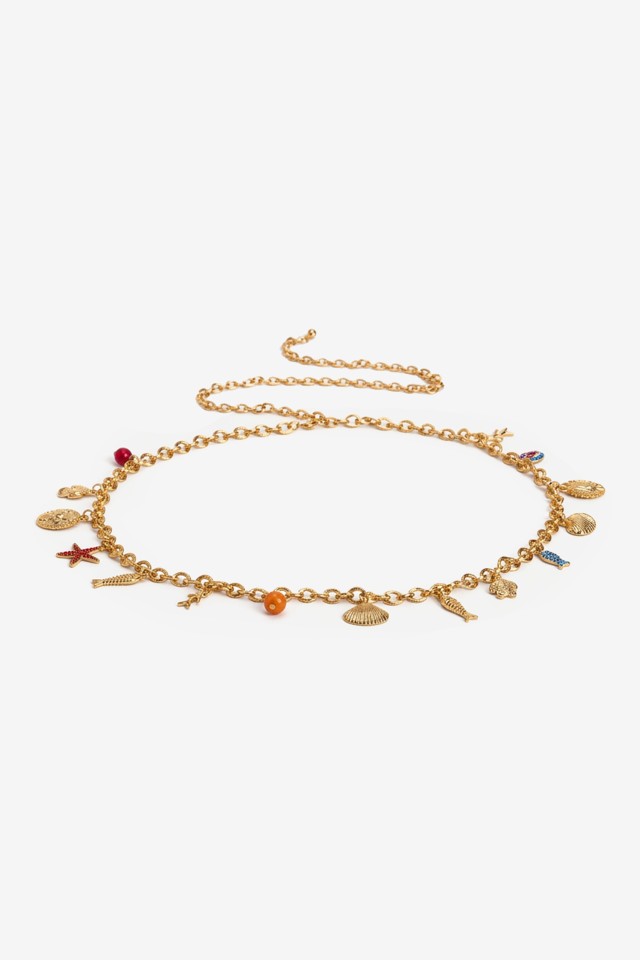 Gold Waist Belt With Charms
