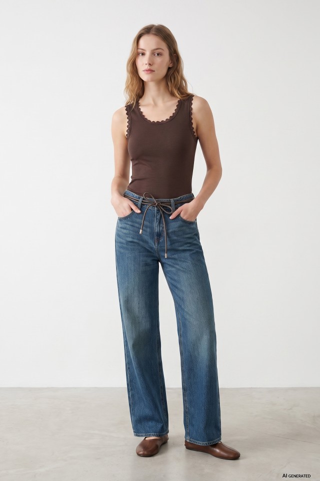 Slim Brown Sleeveless T-shirt Slim Brown Sleeveless T-shirt
