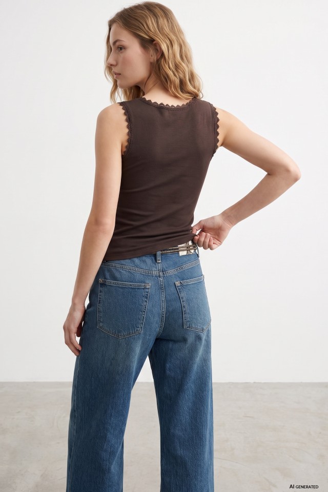 Slim Brown Sleeveless T-shirt Slim Brown Sleeveless T-shirt