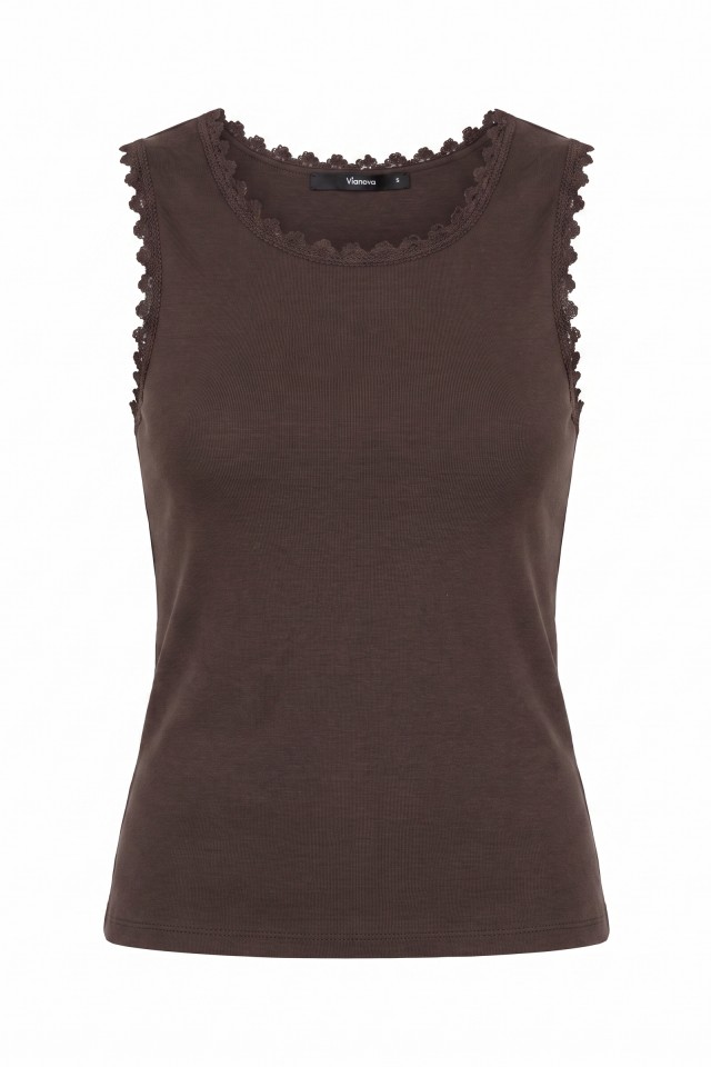 Slim Brown Sleeveless T-shirt Slim Brown Sleeveless T-shirt