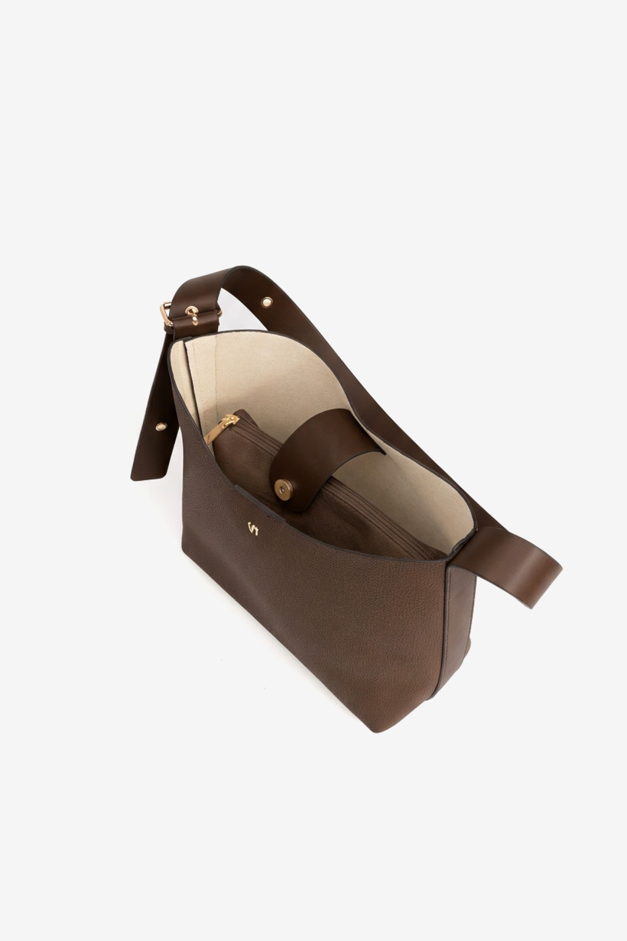 Brown Minimalist Shoulder Bag
