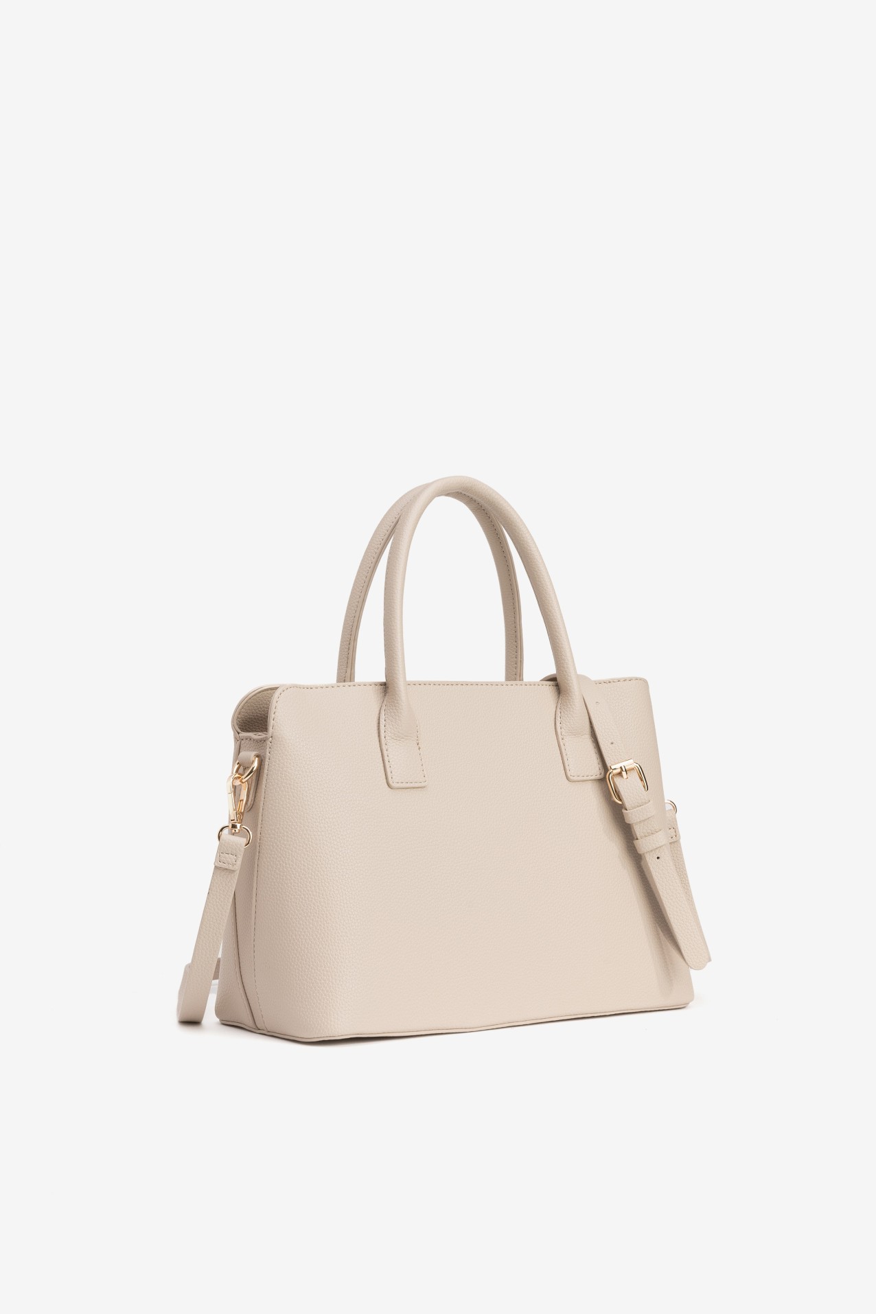 Beige Structured Handbag