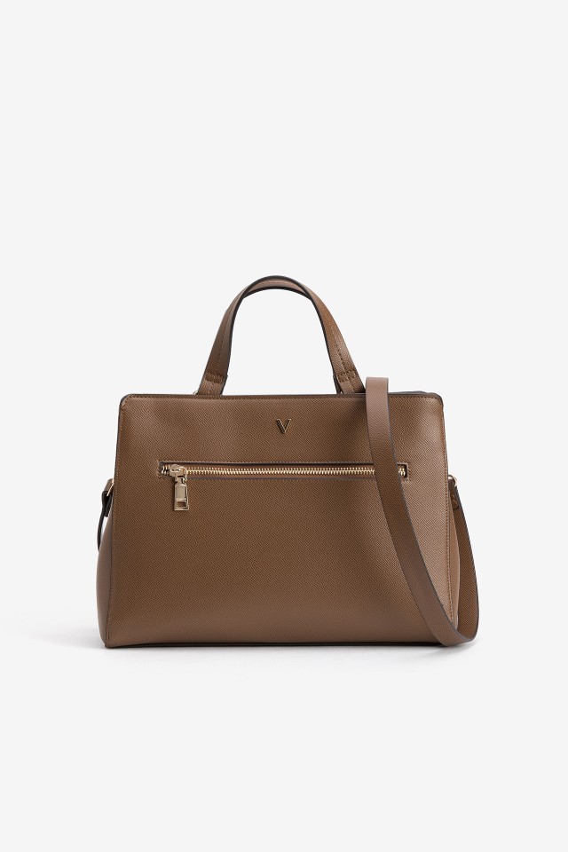 Brown Handbag With Zip Detail