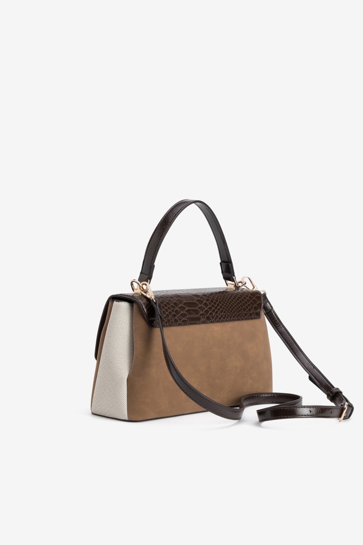 Brown Structured Satchel Bag