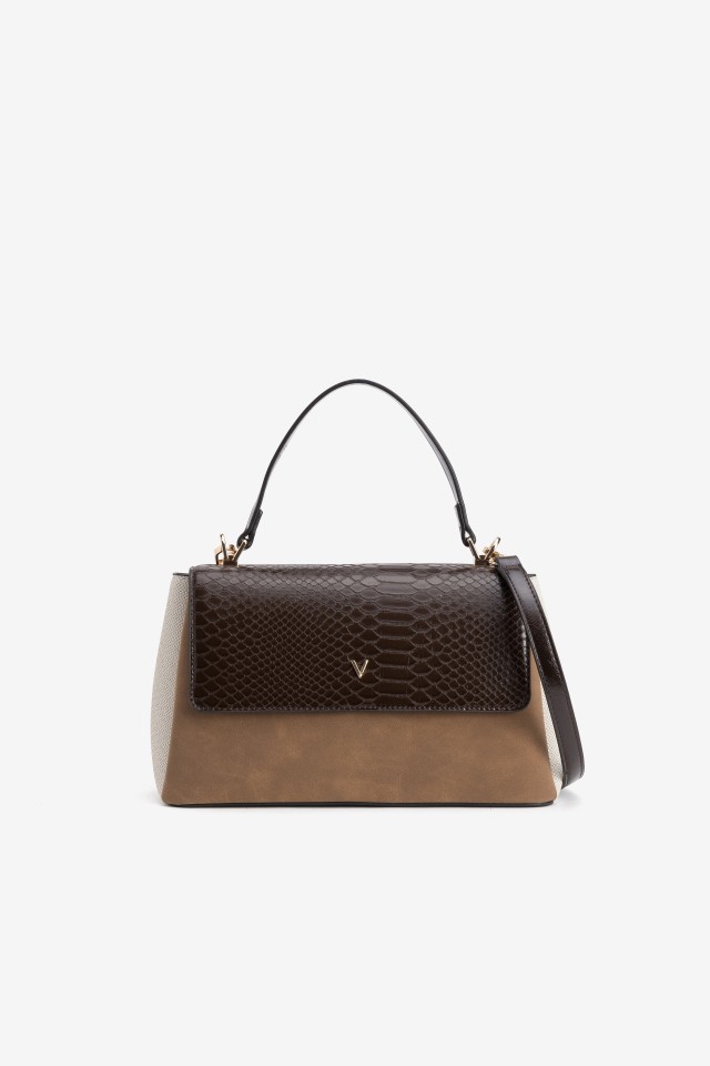 Brown Structured Satchel Bag