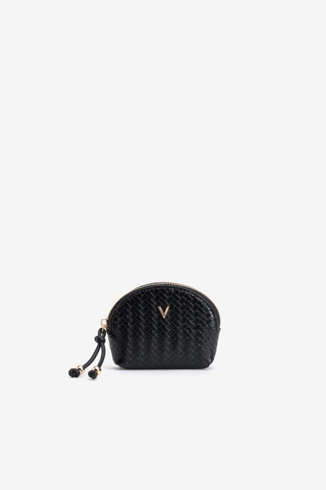 Black Woven Mini Coin Purse