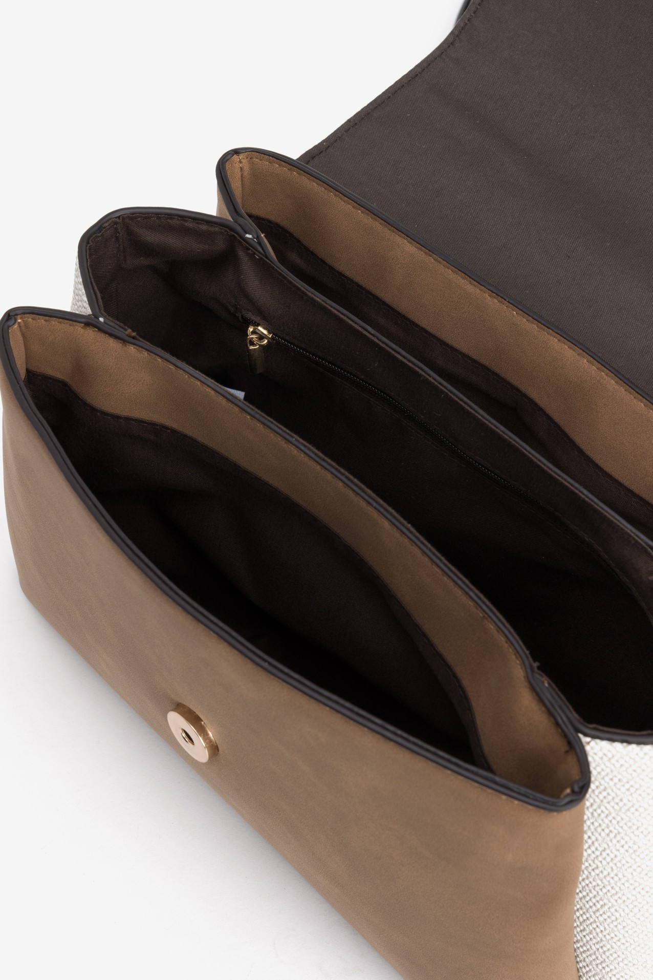 Brown Structured Satchel Bag