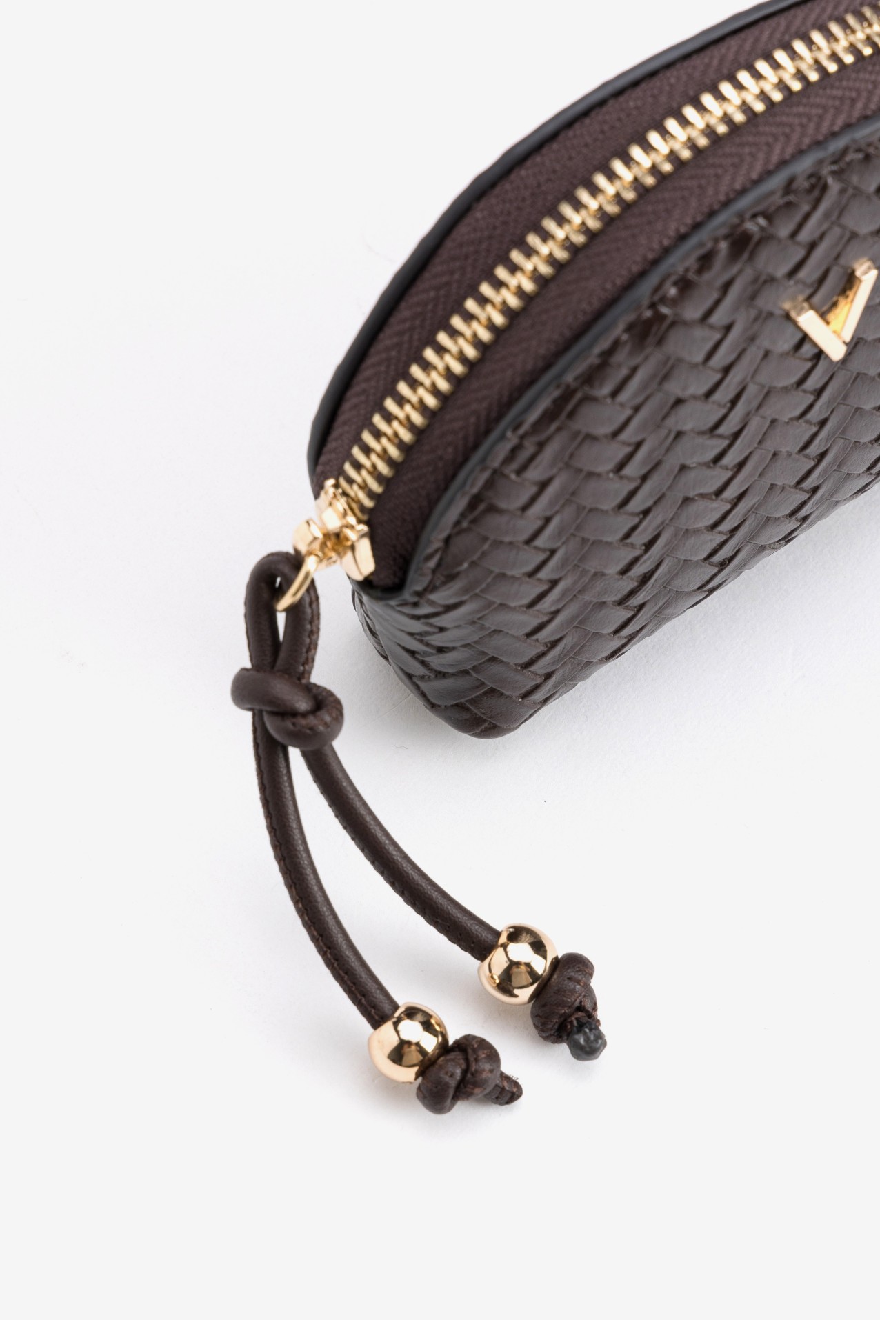 Brown Woven Coin Purse