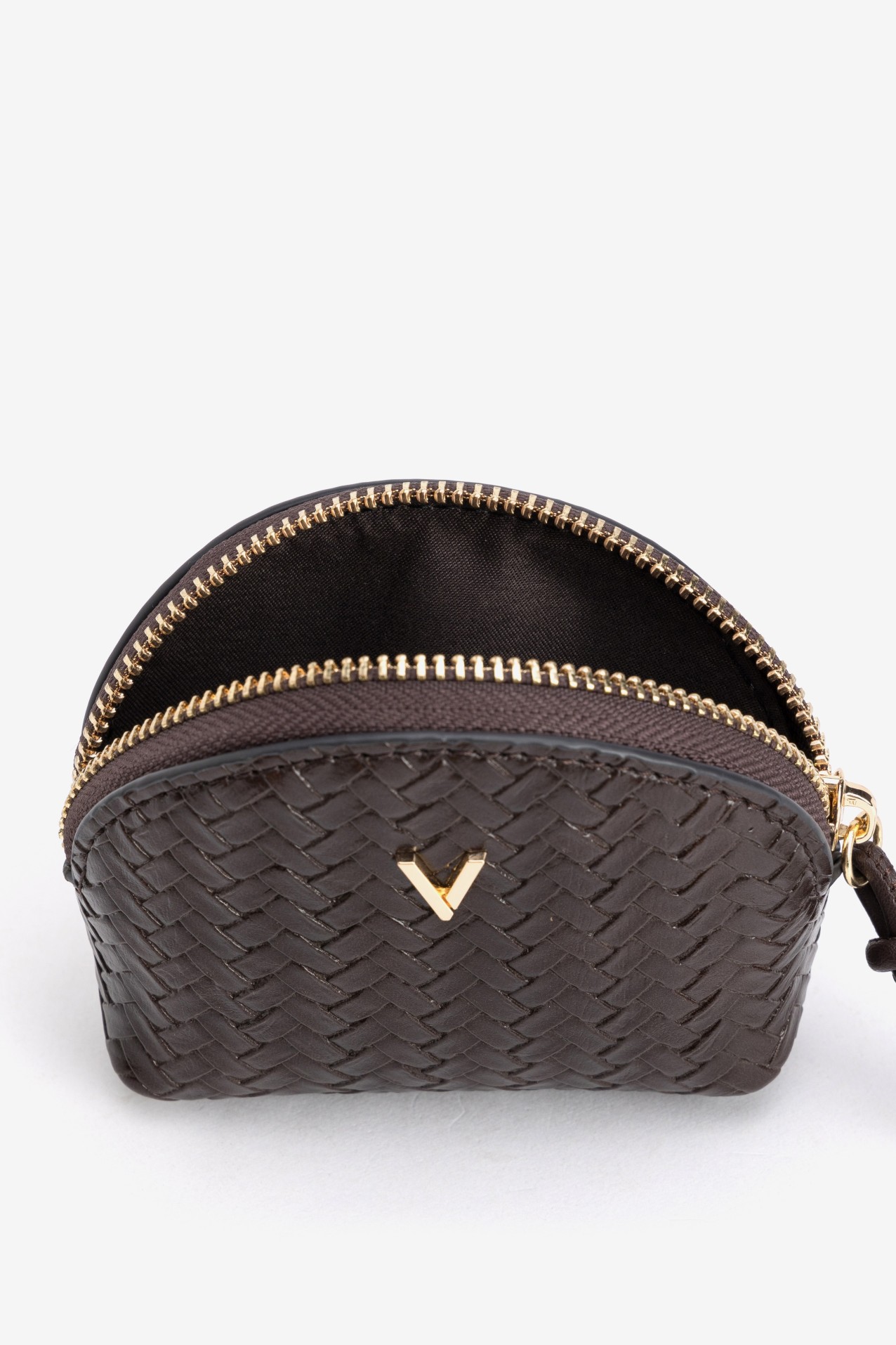 Brown Woven Coin Purse
