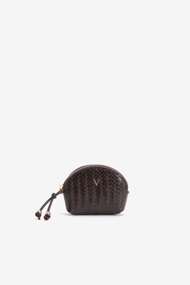 Brown Woven Coin Purse