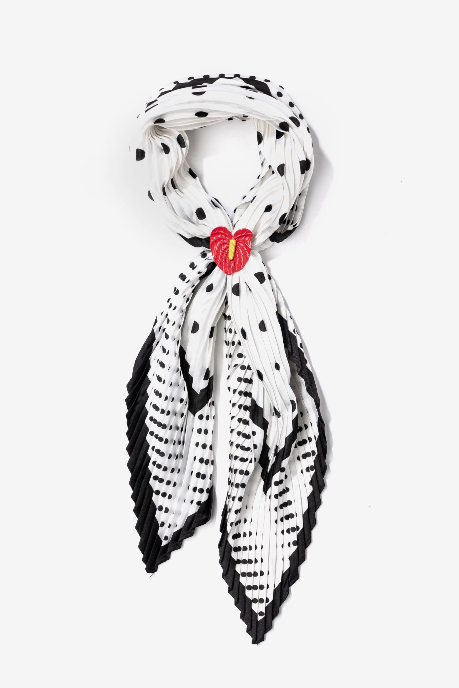 Black Polka Dot Skinny Scarf